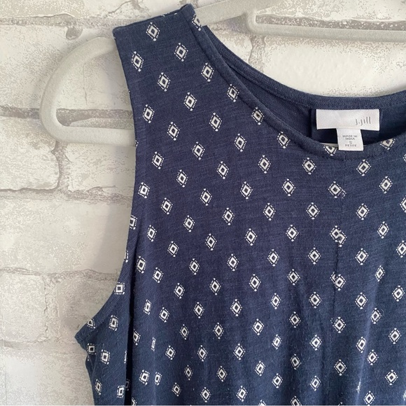 J. Jill Sleeveless Flare Dark Blue White Abstract Print Mini Dress Size … - Picture 13 of 13
